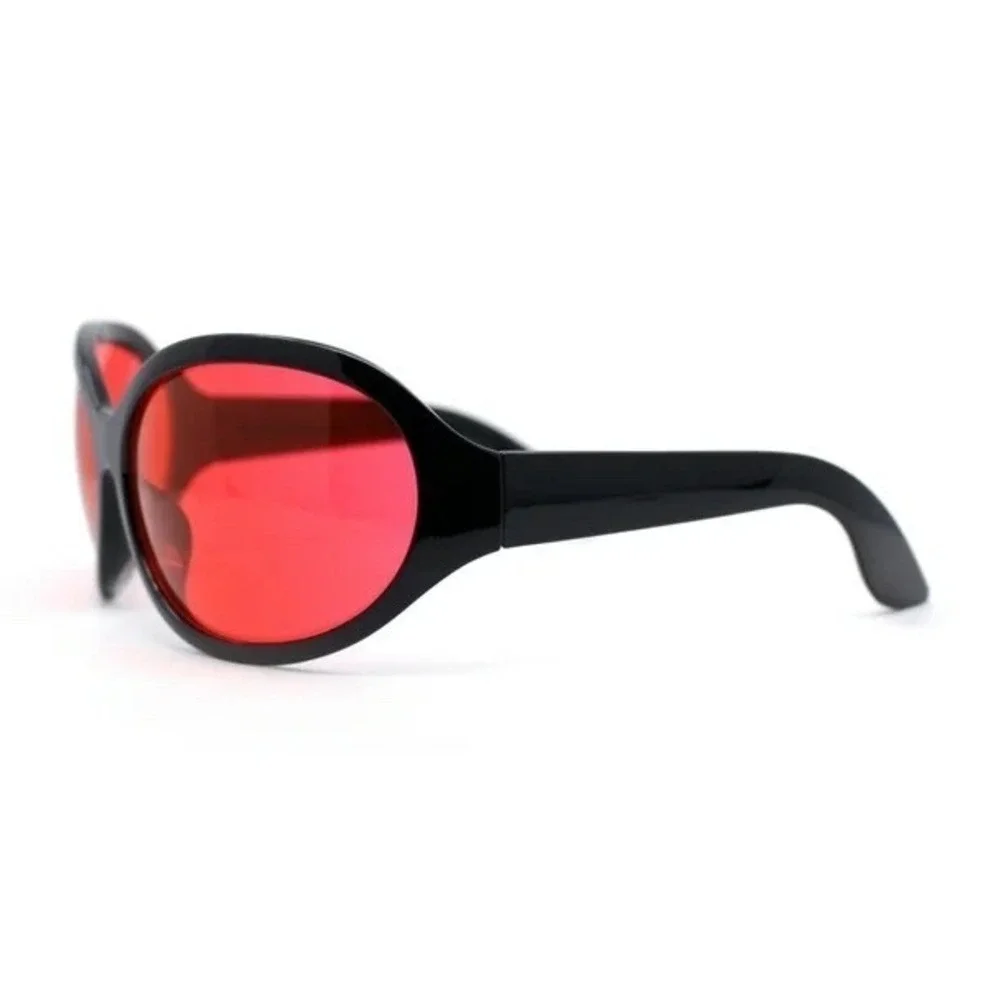Sunglasses Red‎ Lens Mod Style Fashion Eyewear Large Cover Face Shield UV400 New